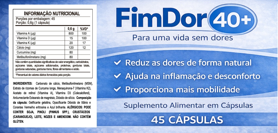 Tabela Nutricional FimDor 40+